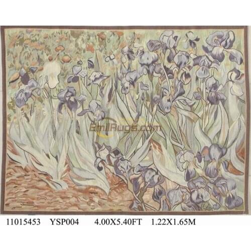 Antique French Hand Woven Beautiful Flowers Aubusson Tapestry Runner Embroidered Patchwork Wall