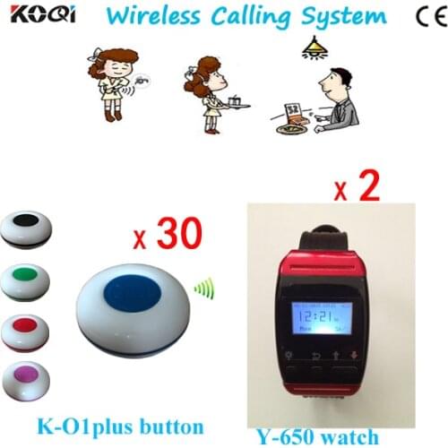 30 Call Button 2 Watch Factory Manufacturer Wireless Restaurant Table Waiter Calling System