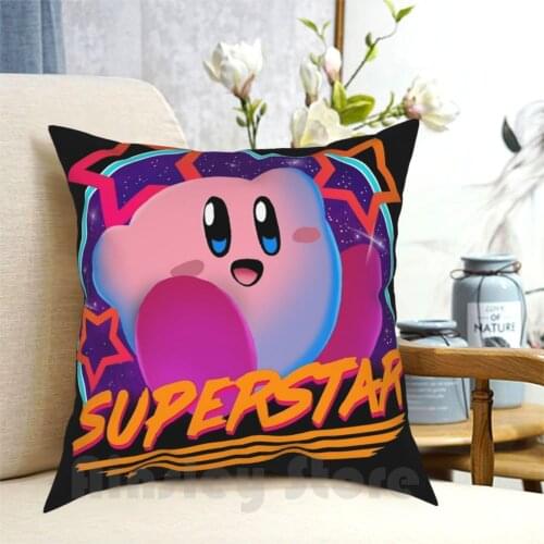 Superstar Pillow Case Printed Home Soft Throw Pillow Dream Land Fighter Smash Club Vintage Nintendo Power Absrob Pink