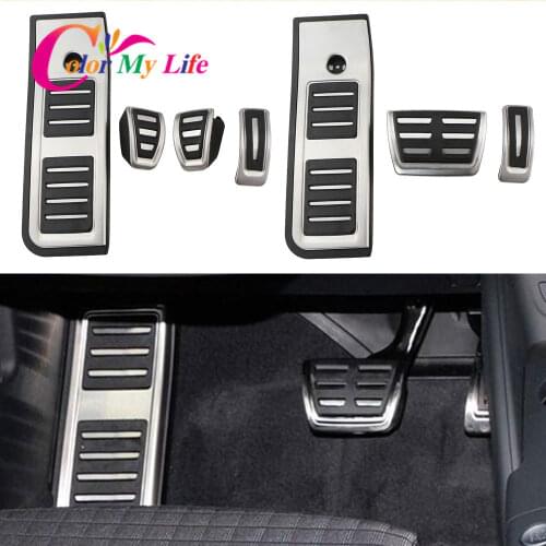 Color My Life Car Pedals for Audi A6 C8 2018 - 2021 A7 2021 LHD Gas Brake Pedal Foot Rest Pedal Protection Cover Accessories