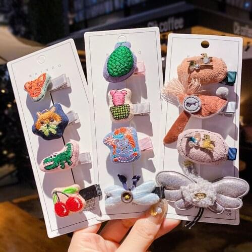 Children Cute Colors Cartoon Fruit Cactus Ornament Hair Clips Baby Girls Lovely Sweet Barrettes Hairpins Kids Hair Accessories