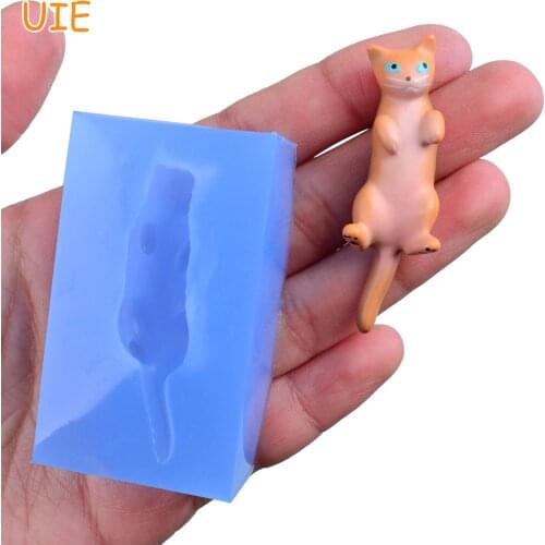 DYL778U Cat Silicone Mold Animal Mold Resin Polymer Clay Jewelry Making Key Ring Chocolate Candy Cake Decorating Moulds