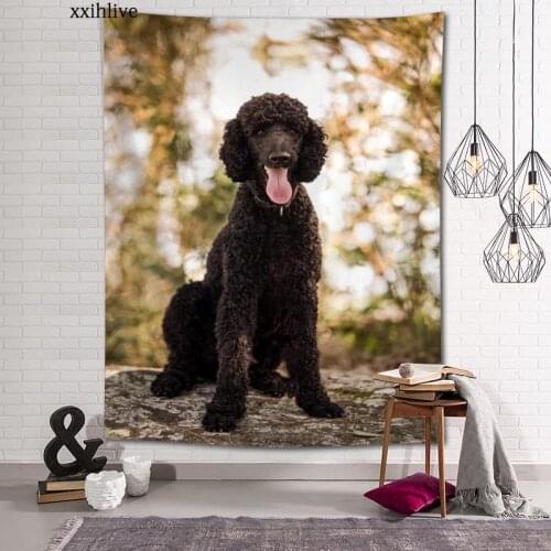 Custom Tapestry Animal Poodle Dog Printed Large Wall Tapestries Hippie Wall Hanging Bohemian Wall Art Decoration Room Decor