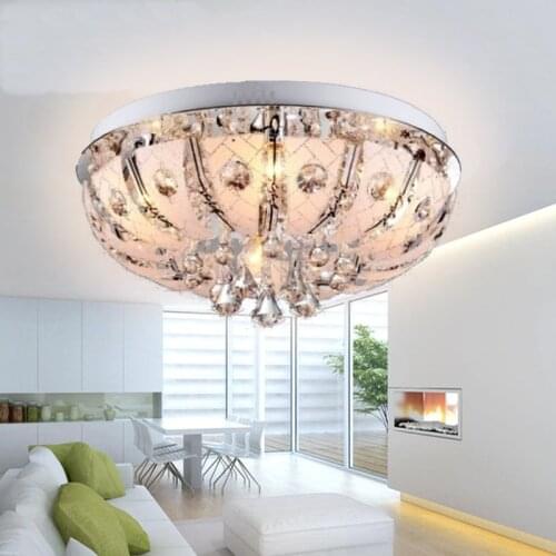 Crystal Ceiling Light With Remote Control For Living Room