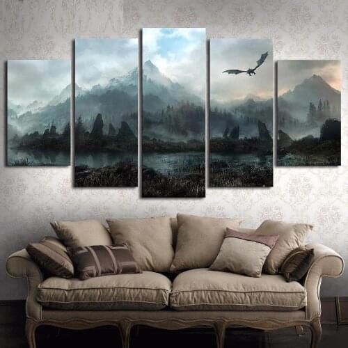 JIE DO ART Art Frames Canvas Paintings 5 Panel Wall Art Paintings Pictures of Modern Home Furnishing Living Room