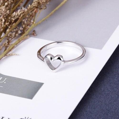 2019 Minimalist Copper Rose Gold Silver Color Heart Shaped Wedding Finger Ring Rose Gold Ring Wedding Rings for Women