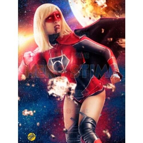 Red Cosplay Costume Halloween Costumes for Women 3D Print Cosplay Zentai Spanbdex Bodysuit with Cape