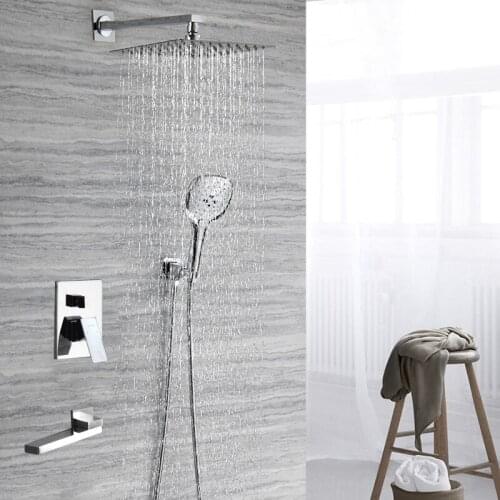 Mounting on the wall of the bathroom shower waterfall shower joint hidden shower system chrome shower faucet of the hot and cold