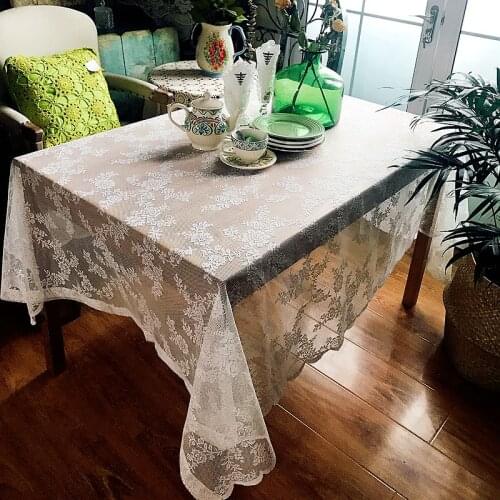 European Style Lace Tablecloth Washable Table Cloth for Tea Table Piano Cover Garden Decoration Photo Background Cloth