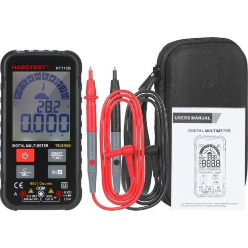 HABOTEST HT112B Intelligent 6000 Counts TRMS Multimeter AC/DC Voltmeter Ammeter Ohmmeter Test Diode Frequency Capacitance