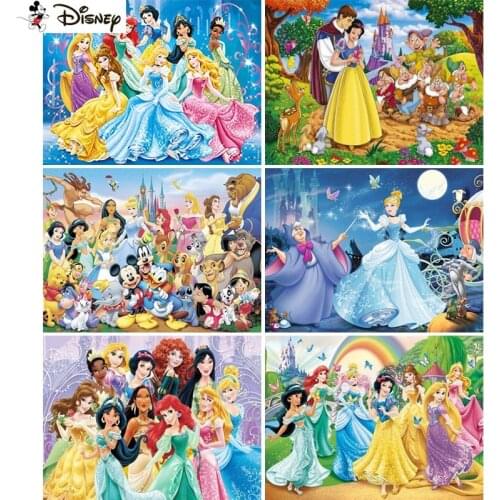 Disney 3D Diamond Painting "Cartoon princess" DIY Full Rhinestones Drill Cross-stitch Kits Square Round Diamond Embroidery