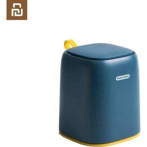 Youpin Desktop Home Garbage Trash Can Mini Waste Bin Press Type Debris Bucket With Lid for Office Dressing table Use