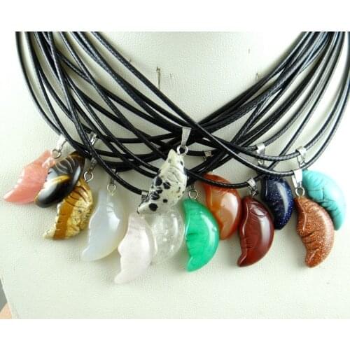 Natural stone Quartz crystal Turquoises tiger eye Opal lapis moon Pendant for diy lJewelry making necklace Accessories