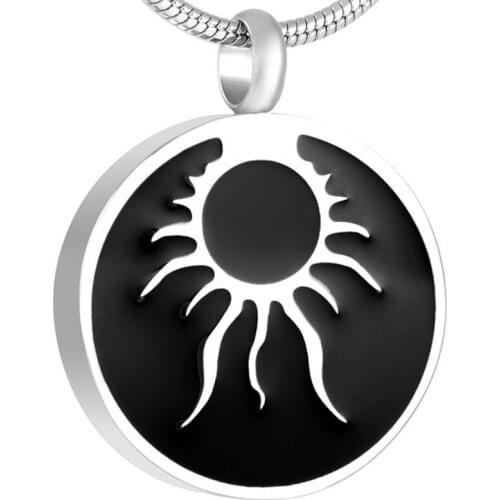 CMJ8443 New Arrival Stainless Steel Round Memorial Cremation Urn Necklace Locket Pendant Ash Jewelry for Men Women