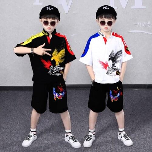 4-14 Years Summer Boy Clothing Set 2021 New Fashion Casual Active T-shirt+ Pant Kid Children Boy Teenager Clothing