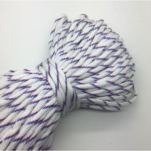 10Yards/Lot Mix color Paracord Bracelets Rope 7 Strand Parachute Cord CAMPING HiKING White+Blue+Red