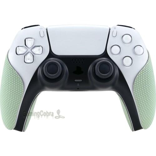 PlayVital Matcha Green Anti-Skid Sweat-Absorbent Controller Grip for PS5 Controller Textured Soft Rubber Pads Handle Grips for