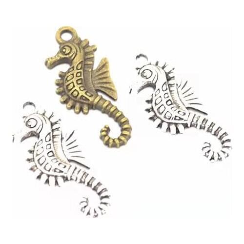 14pcs Charms Hippocampus Seahorse 29x12mm Antique Making Pendant fit,Vintage Tibetan Bronze Silver color,DIY Handmade Jewelry