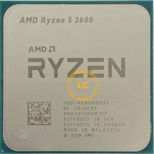 AMD Ryzen 5 3600 R5 3600 3.6 GHz Six-Core Twelve-Thread CPU Processor 7NM 65W L3=32M 100-000000031 Socket AM4
