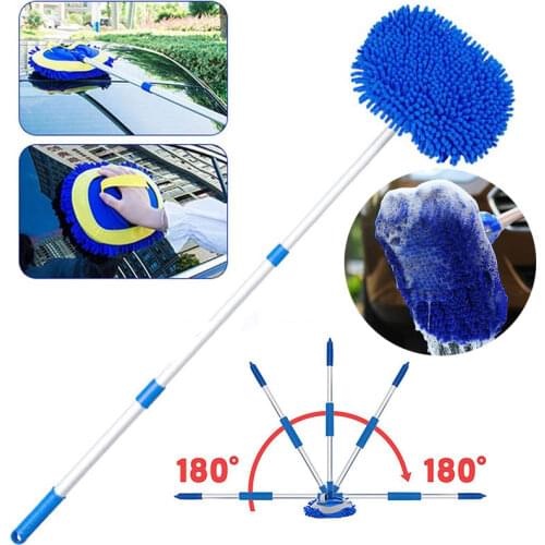 Upgrade Car Washing Mop Dust Cleaning Brush Telescoping Handle Wash Tool Super absorbent Chenille Broom Auto Care Accessories