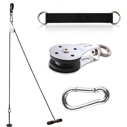 Fitness Pulley Cable System DIY Loading Pin Lifting Triceps Rope Machine Workout Adjustable Length Home Gym Sport Accessories