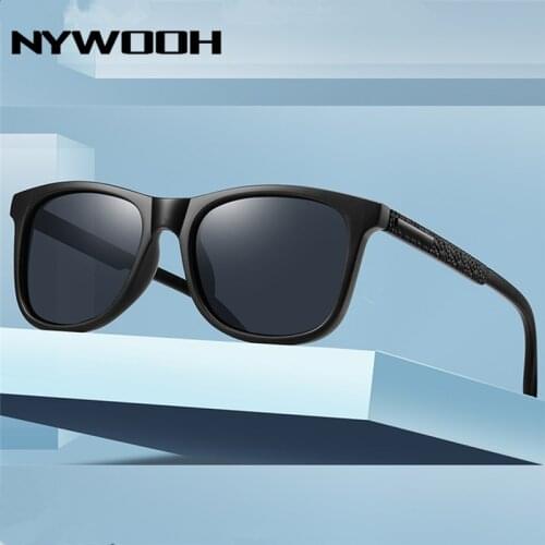 NYWOOH Brand Men Sunglasses Polarized Sun Glasses Retro Driver Driving Eyeglasses UV400 Black Eyewear
