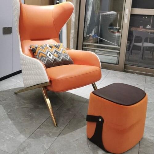 U-BEST Synthetic Leather Makeup Sofa Stool Nordic Portable Low Saddle Pedal Adult ottoman Creative Shoe stool