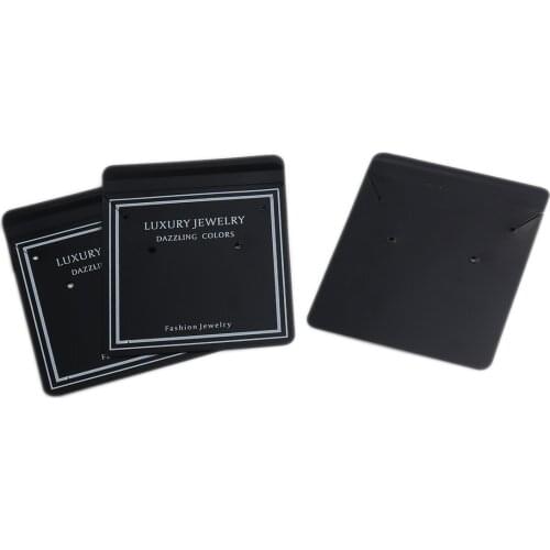 Fashion PVC Jewelry Hairs Earring Accessories Kawaii Display Hanging Card Black color Rectangle For Decoration, 10 Sheets