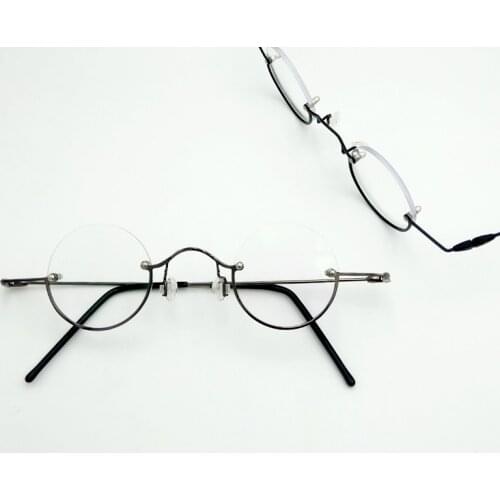 Vintage round half rimmed reading glasses frame,Super small metal spectacle frames ,Myopia Optical Prescription Glasses ОЧКИ