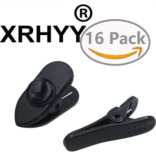 XRHYY 2 Sizes 16Pcs 360 Degree Rotate Earphone Mount Cable Clothing Clip for Most Monster Sennheiser Headset Headphones Earphone