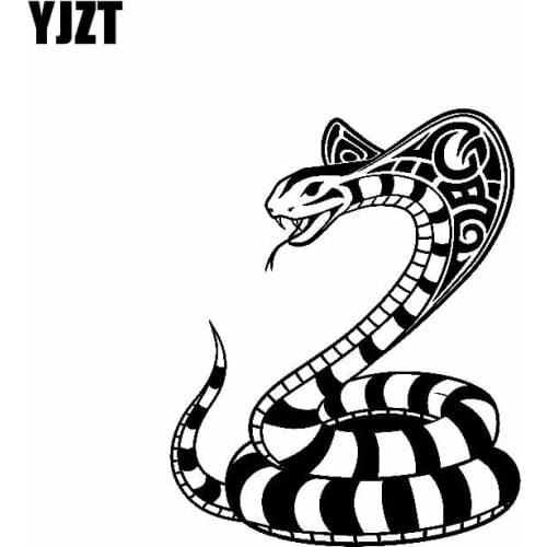 YJZT 12.1CM*15CM Delicate Stripe Snake Unusually Dazzling Artistic Cool Vinyl Decal Car Sticker Black/Silver C19-1105