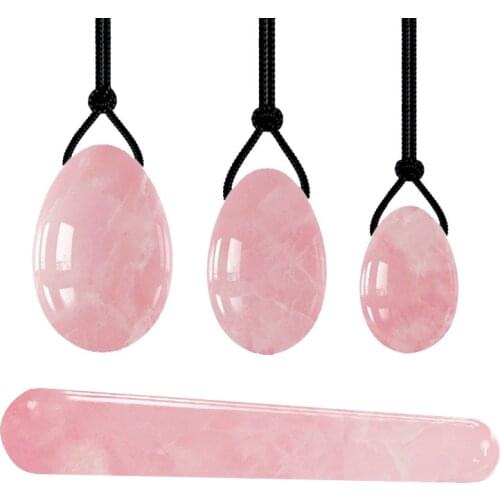 Rose Quartz Yoni Eggs Natural Amethyst Black Obsidian Yoni Egg Set Pelvic Exercise Jade Egg Vaginal Muscle Tighten Crystal Ball