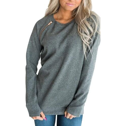 NORA TWIPS Women Hoodies Sweatshirts Hoodies outwear Solid Color Loose O-neck long sleeve clothing