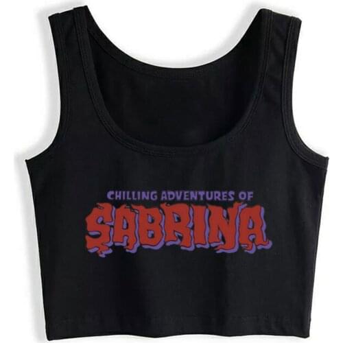 Crop Top Sport Chilling Adventures Of Sabrina Comic Black Sleeveless Tops Women