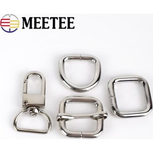 10/20pcs 20mm Silver Metal D O Ring Buckles Backpack Strap Belt Adjustment Clasps Lobster Swivel Hooks DIY Bags Accessories