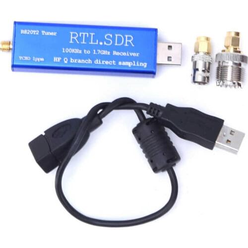 100KHz-1 7GHz UHF VHF RTL-SDR USB Tuner Receiver RTL2832U + R820T2 Chipset
