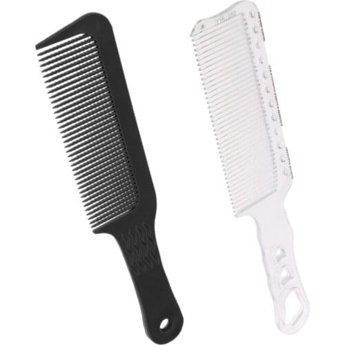 2Pcs Flat Top Fine Tooth Hair Comb for Long Curly Hair Detangling, Anti-Static Comb Styling Tools, Black & White