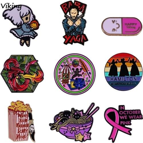 20pcs/lot G2065 Creative Horror Enamel Pins Metal Brooch for Clothes bags backpack badges Women and Men Cartoon Cute Brooch