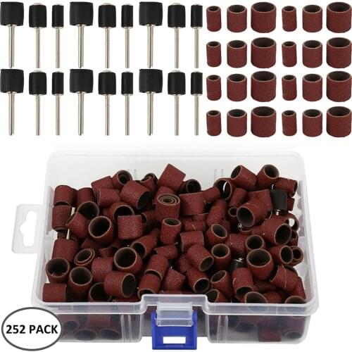 252pcs Electric Nail Art Sanding Bands Manicure Pedicure Nail Drill Machine 80# 120# 180# Each Size 100pcs Nail Art Tool