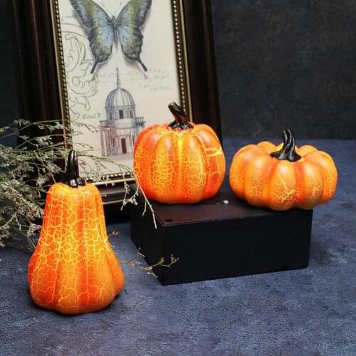 3D Lovely Resin Pumpkin Lamp Eye-catching Anti-corrision Halloween Landscaping Pumpkin Statue Light Party Supplies for Home