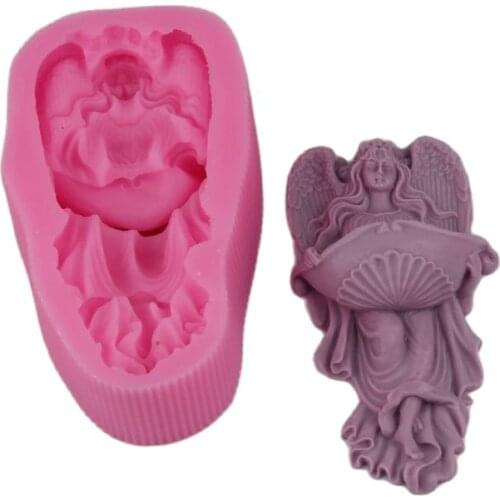 3D Angel Fairy Silicone Soap Mold Resin Clay Candle Molds Chocolate Fondant Cake Moulds Kitchen Baking Cake Tools H558
