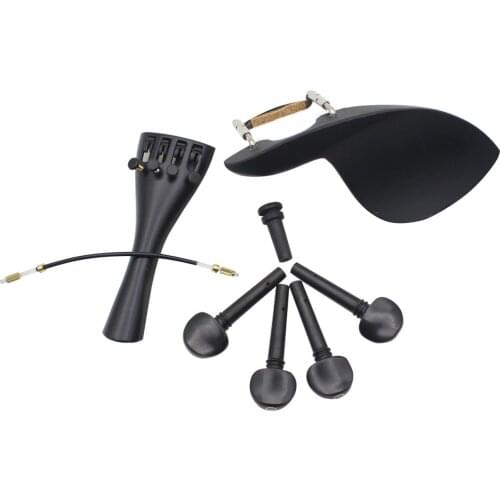4/4 Violin Chin Rest Chinrest with Tuning Peg Tailpiece Fine Tuner Tailgut Endpin Violin Accessory Kit