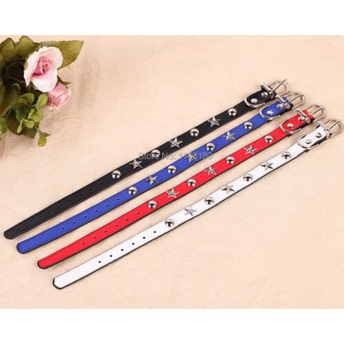 60 pcs/lotCat Collar PU Leather Pet Cat Soft Collars Small Medium Cat Cats Neck Strap Adjustable Collar