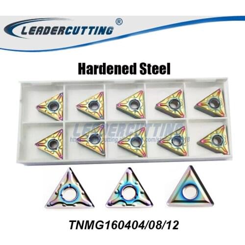 Hardened Steel TNMG160404-MA TNMG160408-MA MS*10pcs Colorful High-hardness insert Leadercutting Turning Inserts Cutting tips
