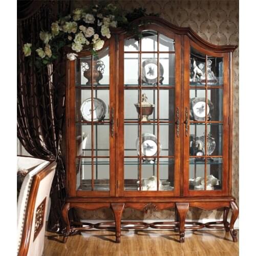 Wooden glass antique dinner sideboard cabinet of classic home furniture Деревянный стеклянный антикварный обеденный GH161