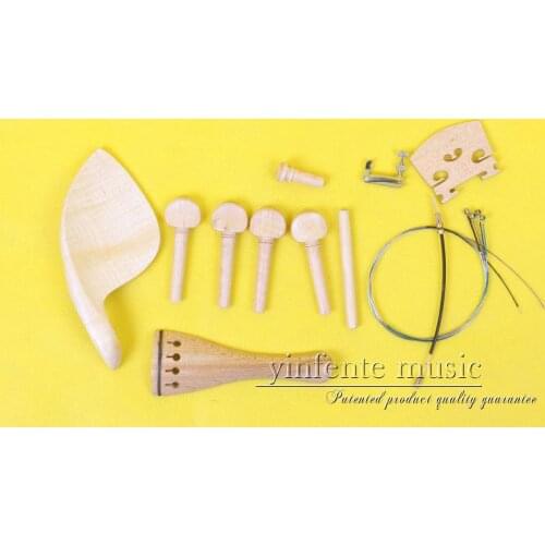 Yinfente 4/4 Violin parts Maple Wood Accessories tailpiece peg chinrest Endpin