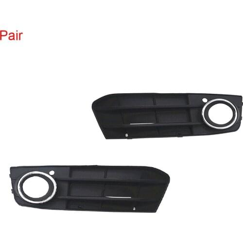 Chrome Front Left Right Bumper Lower Fog Light Grille Cover For AUDI A4/QUATTRO 2008-2012 B8 Not Fit Sport Version