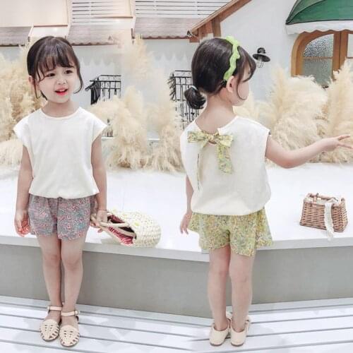 Girls Baby Summer Clothing Set Fashion Girls Kids Big Bow T Shirts+shorts Children 2pcs Princess Suits Children Clothes