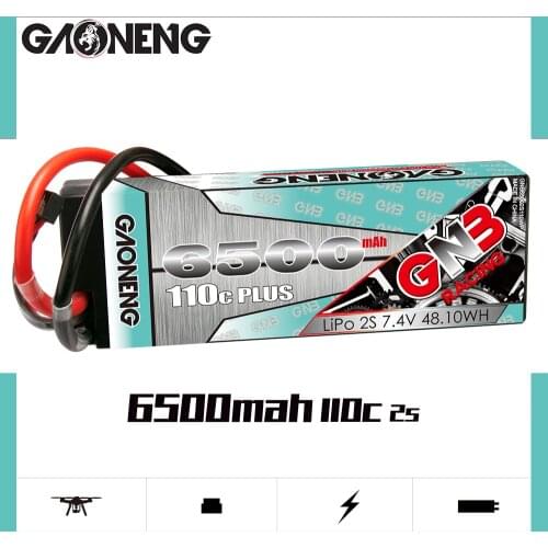 Gaoneng GNB 6500mAh 2S 7.4V 110C Hardcase LiPo Battery Pack With T XT60 EC5 XT90 Plug for RC HSP 1:10 1/10 RC Car RC Boat Scx10