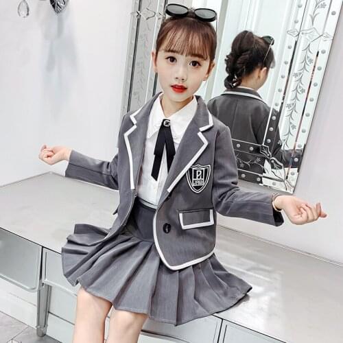 Girls' Blazer Suits 2021 New Solid Color Two-piece Skirt Childrens Suit Kids Cute Spring And Autumn Hot Soft Blazer Suits LB259